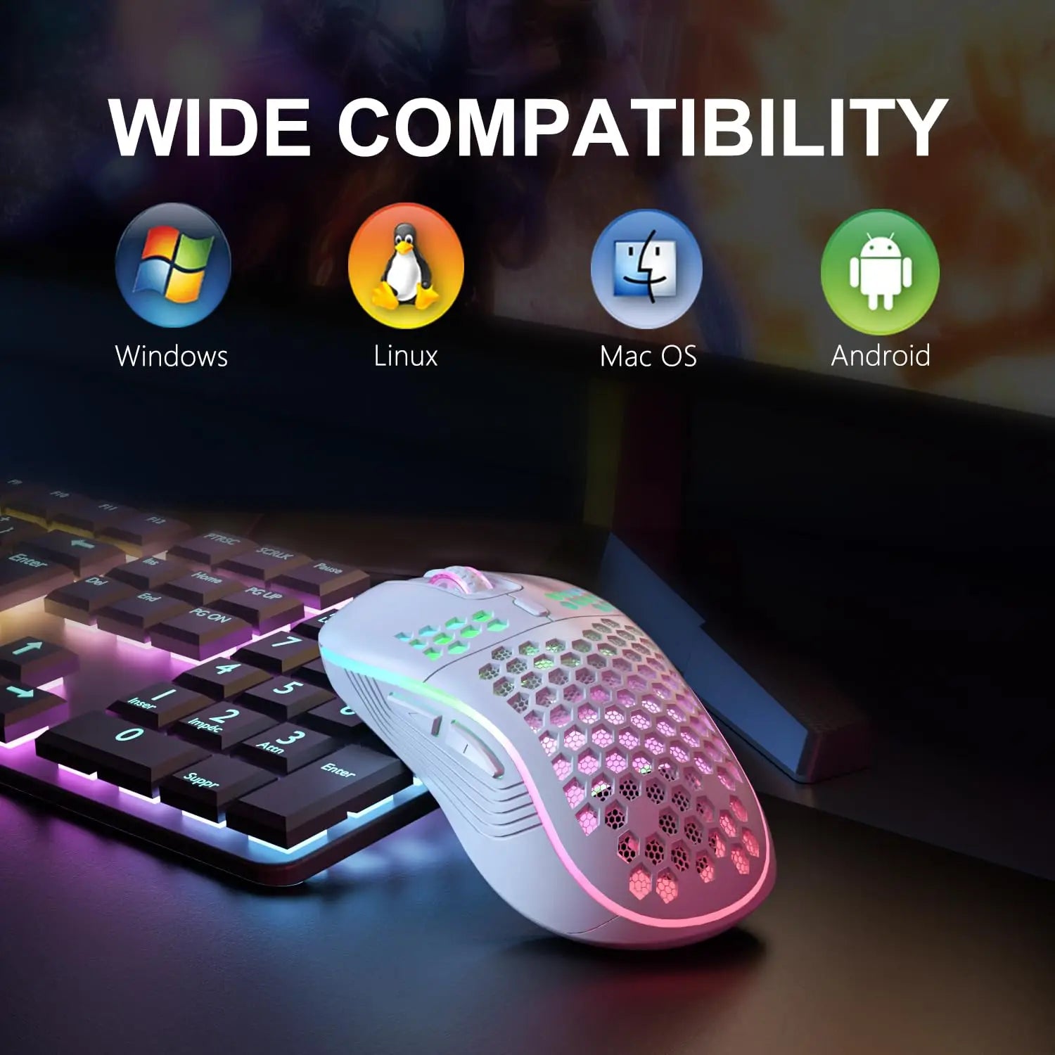 2.4G Wireless Gaming Mouse RGB Lighting
