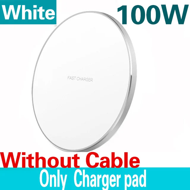 100W Fast Wireless Charger Pad for iPhone Samsung Xiaomi