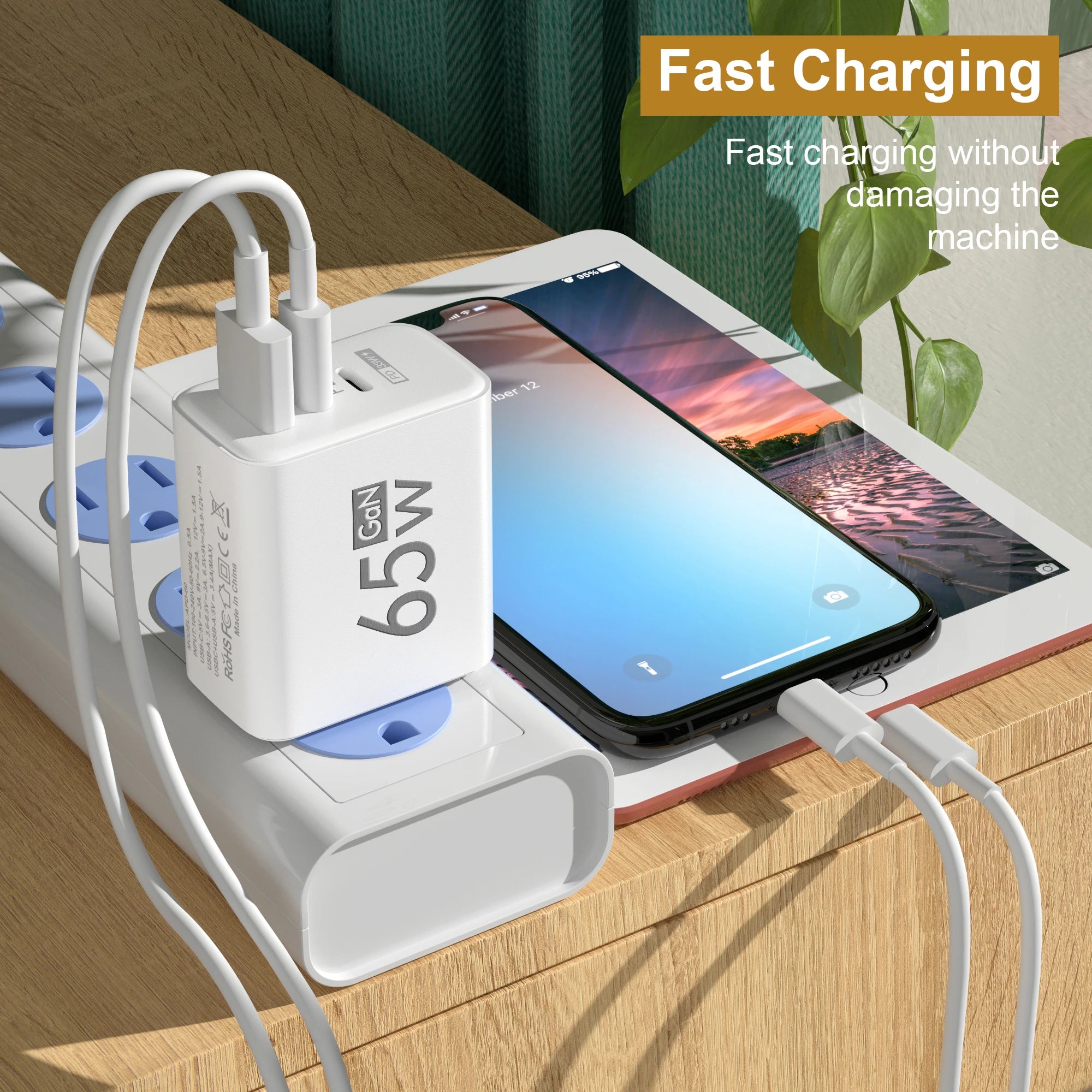 65W USB C Quick Charge 3.0 Type C Phone