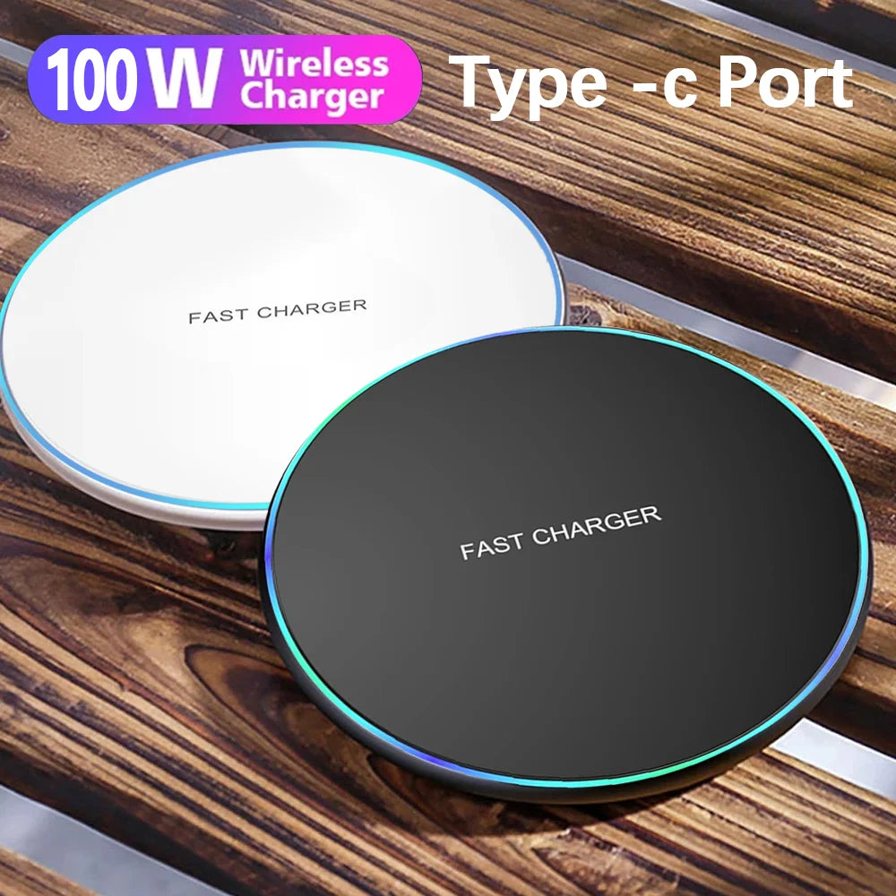 100W Fast Wireless Charger Pad for iPhone Samsung Xiaomi