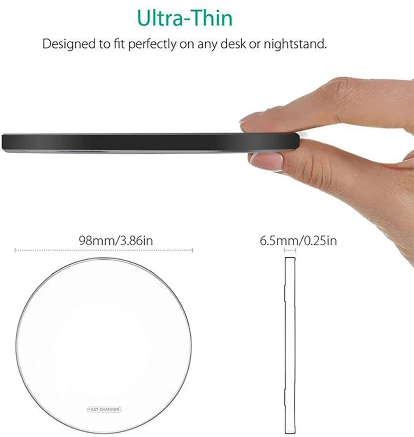 100W Fast Wireless Charger Pad for iPhone Samsung Xiaomi